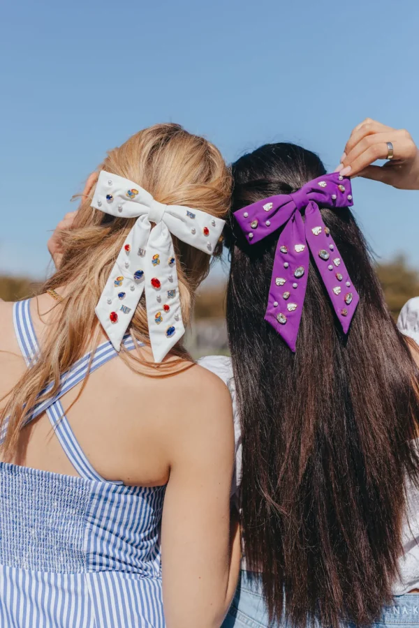 Kansas White Bow Barrette-Brianna Cannon Hot