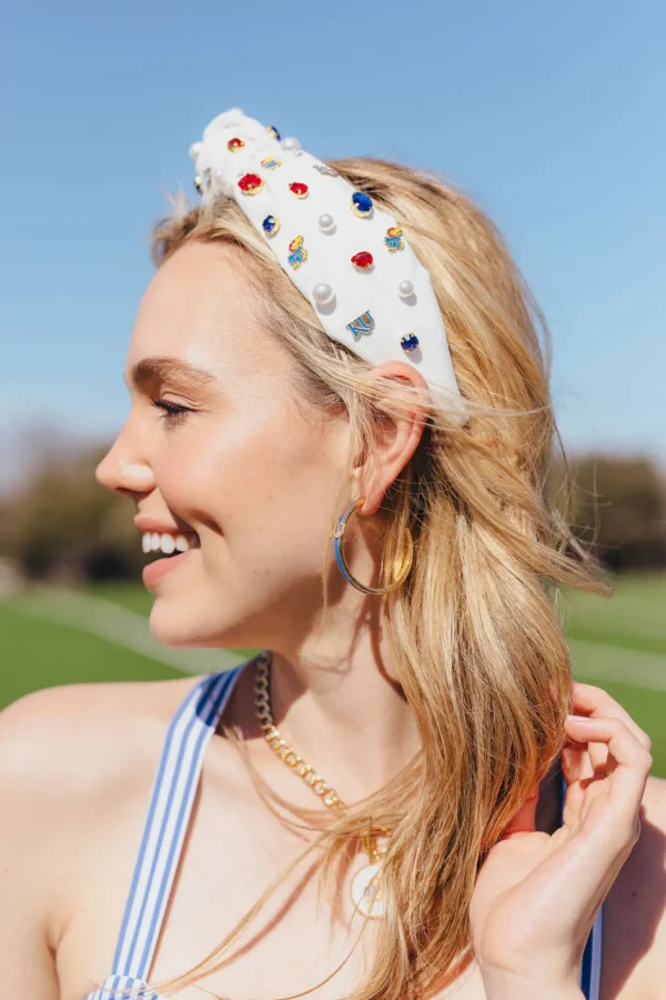 Kansas White Logo Headband-Brianna Cannon Outlet