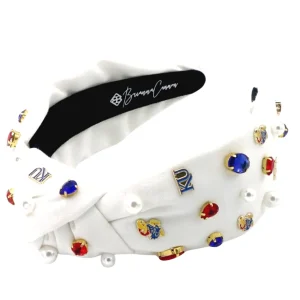 Kansas White Logo Headband-Brianna Cannon Outlet