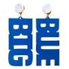 Kentucky Blue "BIG BLUE" Earrings with White Druzy-Brianna Cannon Outlet
