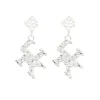 Kentucky Silver Logo Earring with BC Logo-Brianna Cannon Fashion