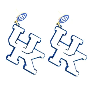 Kentucky White & Blue Glitter UK Earrings-Brianna Cannon Outlet