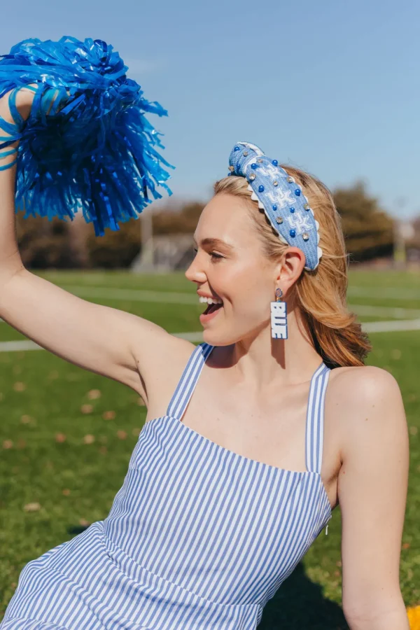 Kentucky White & Blue Glitter BIG BLUE Earrings-Brianna Cannon Discount