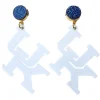 Kentucky White UK Earrings with Blue Druzy-Brianna Cannon Online