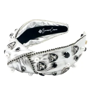 Las Vegas Raiders Silver Logo Headband-Brianna Cannon Outlet