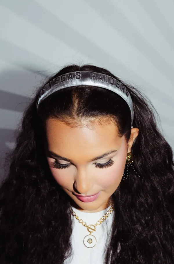 Las Vegas Raiders Thin Embroidered Headband-Brianna Cannon Sale