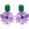 Lavender and Green Flower Earrings-Brianna Cannon Discount