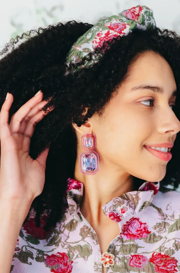 Lavender Crystal Drop Earrings-Brianna Cannon Outlet