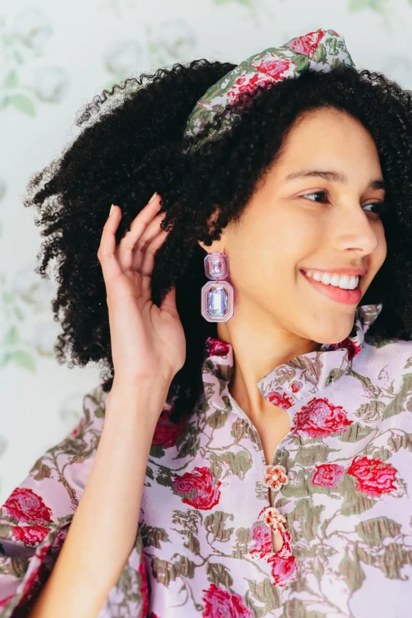 Lavender Crystal Drop Earrings-Brianna Cannon Outlet