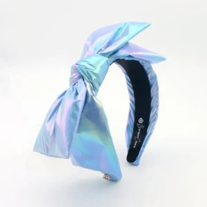 Light Blue Metallic Side Bow Headband-Brianna Cannon Sale