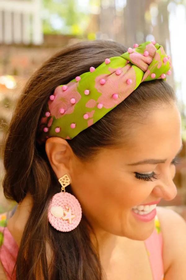 Lime and Rose Silk Headband-Brianna Cannon Fashion