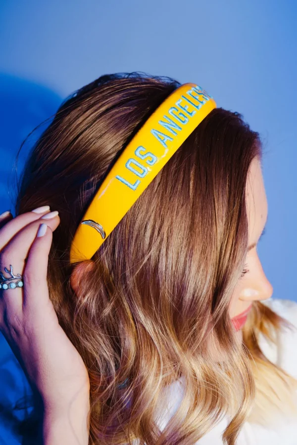 Los Angeles Chargers Thin Embroidered Headband-Brianna Cannon Sale