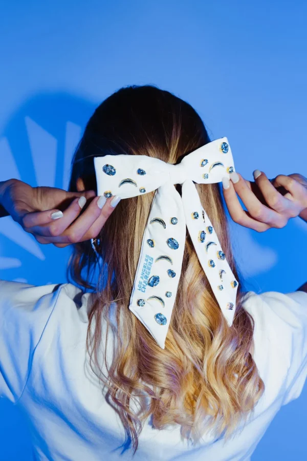Los Angeles Chargers White Bow Barrette-Brianna Cannon New