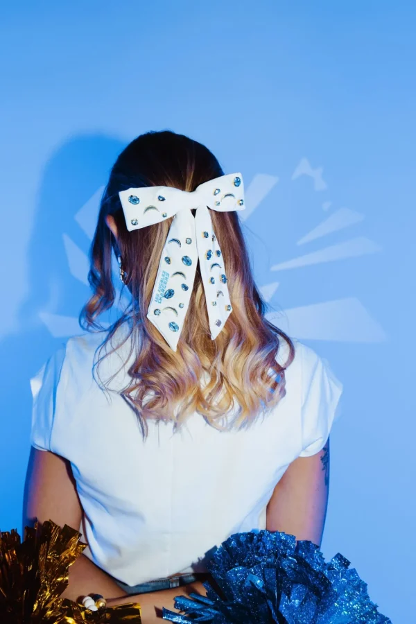 Los Angeles Chargers White Bow Barrette-Brianna Cannon New