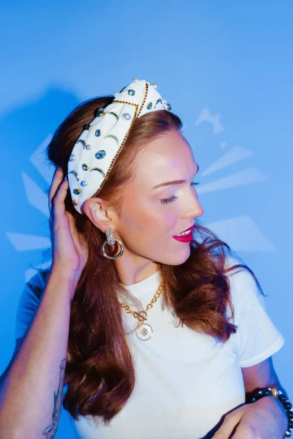 Los Angeles Chargers White Logo Headband-Brianna Cannon Fashion