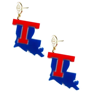 Louisiana Tech Logo Earrings-Brianna Cannon Hot