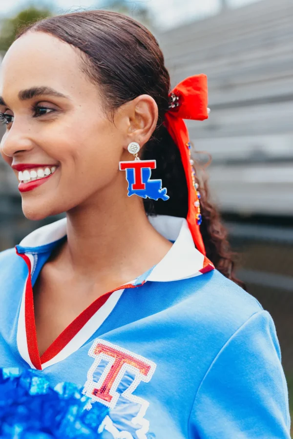 Louisiana Tech Logo Earrings-Brianna Cannon Hot
