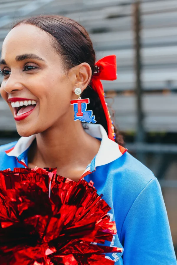 Louisiana Tech Logo Earrings-Brianna Cannon Hot