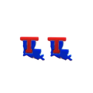 Louisiana Tech Logo Stud Earrings-Brianna Cannon Fashion