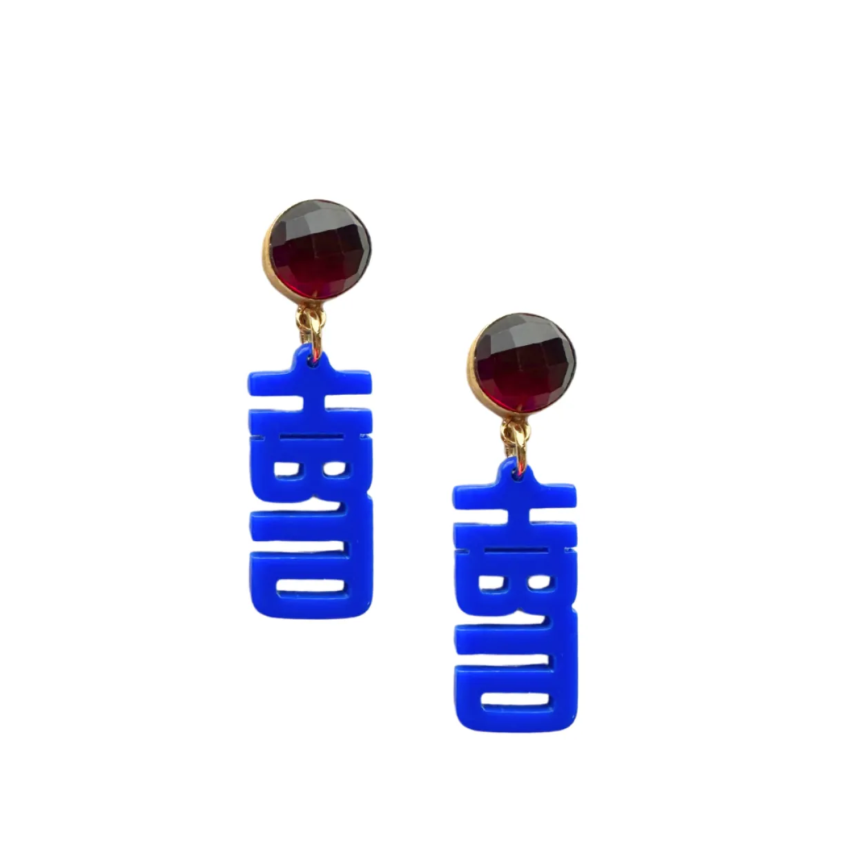 louisiana_tech_mini_blue__0.webp Louisiana Tech Mini Blue HBTD Earrings-Brianna Cannon Hot