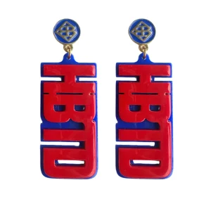 Louisiana Tech Red HBTD Earrings-Brianna Cannon Online