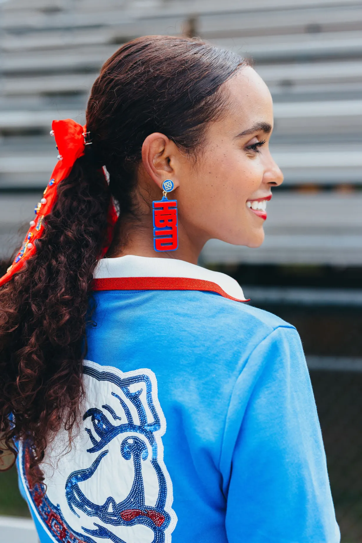 louisiana_tech_red_hbtd_e_1.webp Louisiana Tech Red HBTD Earrings-Brianna Cannon Online