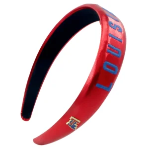 Louisiana Tech Red Thin Embroidered Headband-Brianna Cannon Fashion