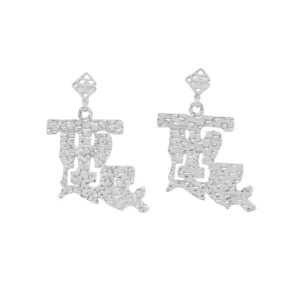 Louisiana Tech Silver Logo Earring with BC Logo-Brianna Cannon Discount