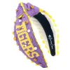 LSU Adult Size GEAUX TIGERS Cross Stitch Headband-Brianna Cannon Fashion
