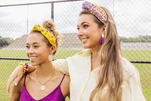 LSU Adult Size GEAUX TIGERS Cross Stitch Headband-Brianna Cannon Fashion