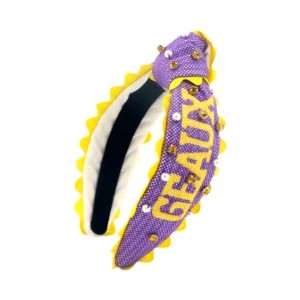 LSU Child Size GEAUX TIGERS Cross Stitch Headband-Brianna Cannon Outlet