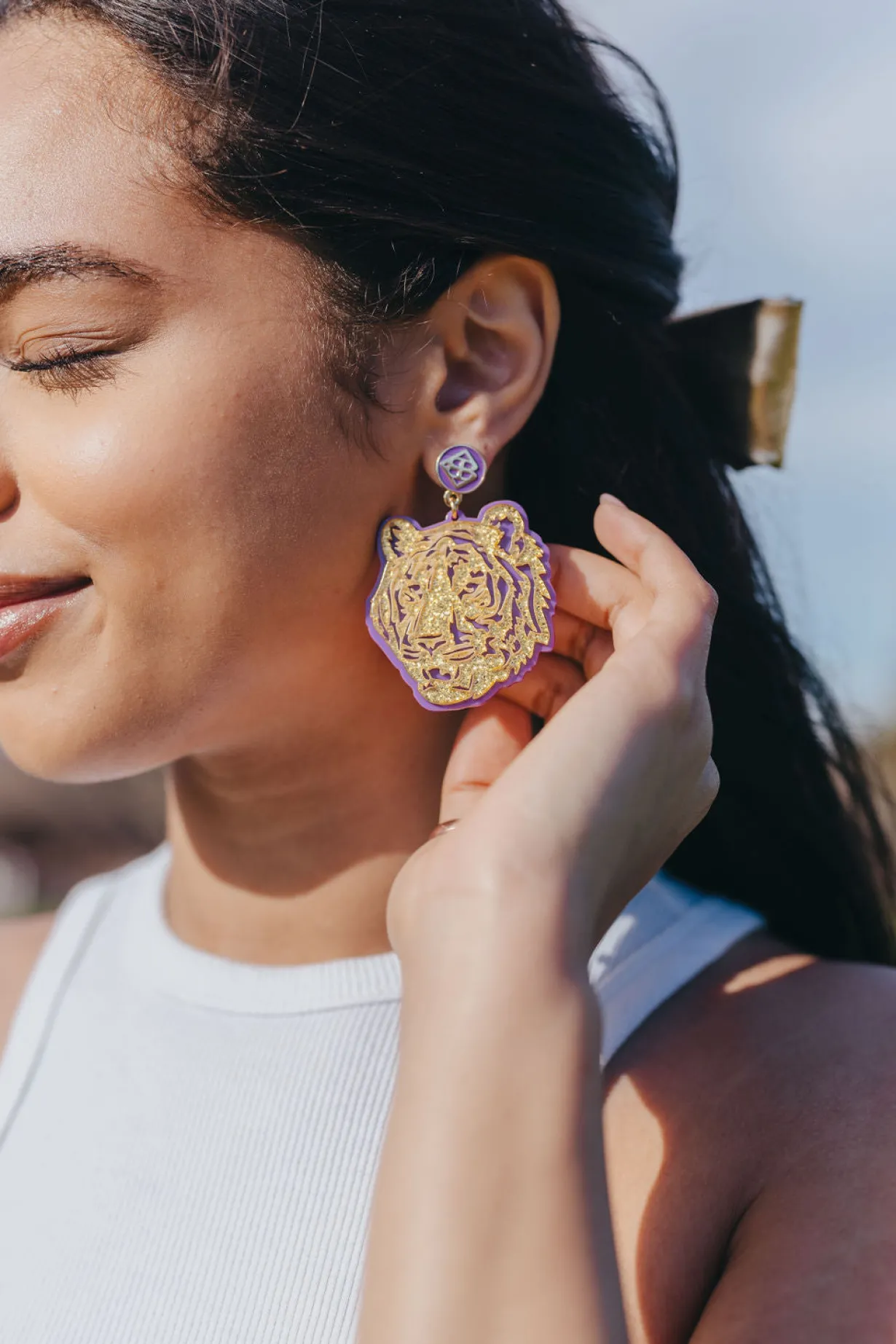 lsu_gold_glitter__purple__3.webp LSU Gold Glitter & Purple Tiger Earrings-Brianna Cannon Fashion