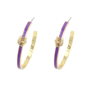 LSU Logo Hoop Earrings-Brianna Cannon Fashion