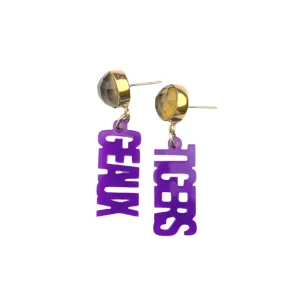 LSU Mini Purple GEAUX TIGERS Earrings-Brianna Cannon Fashion