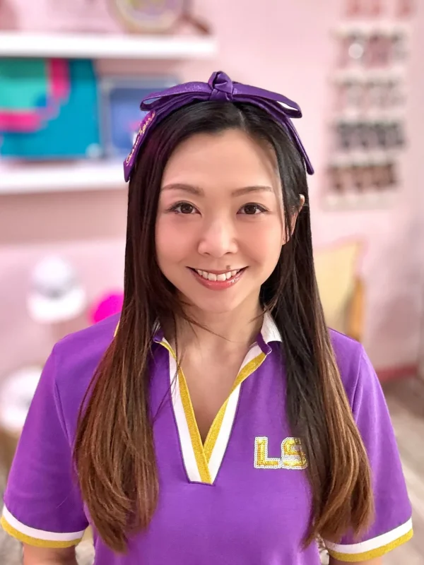 LSU Purple Thin Embroidered Ribbon Bow Headband-Brianna Cannon Fashion