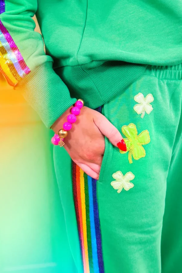 Lucky Clover Rainbow Stripe Sweatpants-Brianna Cannon New