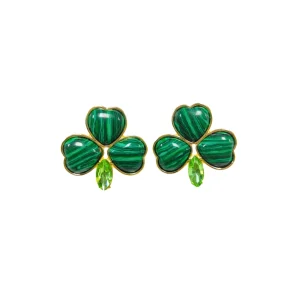 Malachite Shamrock Studs-Brianna Cannon Online