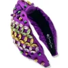 Metallic Purple Mardi Gras Headband with Crystals & Beads-Brianna Cannon Discount