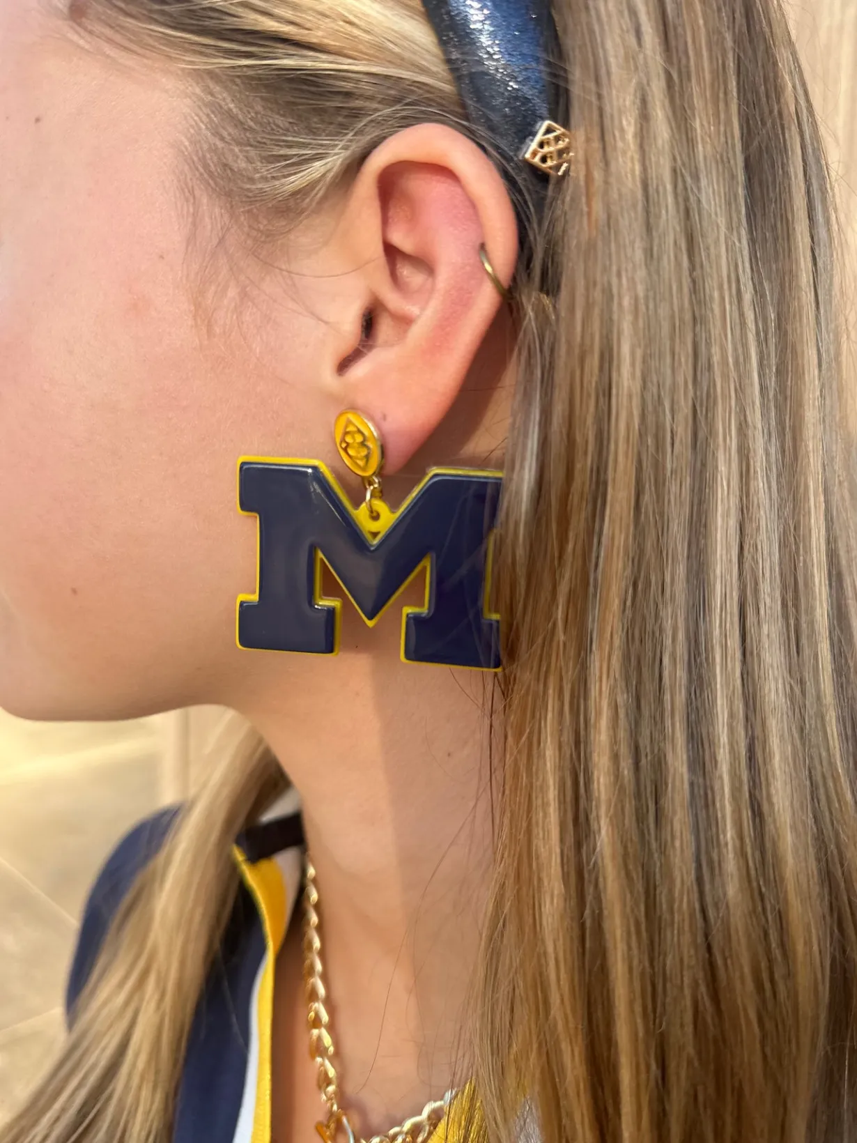 michigan_blue_logo_earrin_1.webp Michigan Blue Logo Earrings-Brianna Cannon Outlet