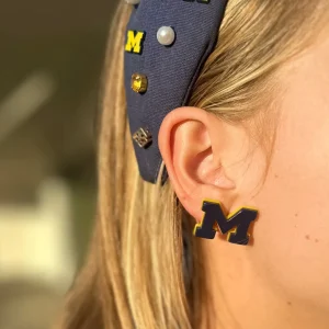 Michigan Blue Stud Earrings-Brianna Cannon Best