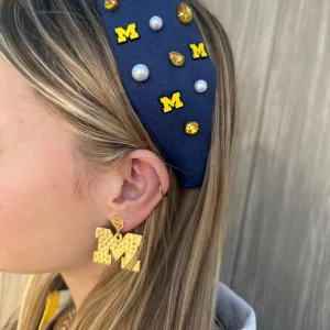 Michigan Gold Logo Earring with BC Logo-Brianna Cannon Best