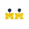 Michigan Mini Maize Logo Earrings-Brianna Cannon New