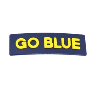 Michigan Navy GO BLUE Rectangle Barrette Clip-Brianna Cannon Clearance