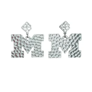 Michigan Silver Logo Earring with BC Logo-Brianna Cannon Best