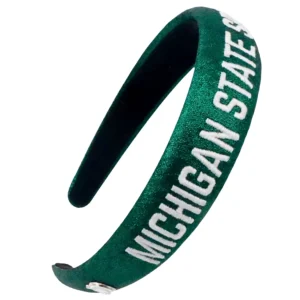 Michigan State Green Thin Embroidered Headband-Brianna Cannon Hot