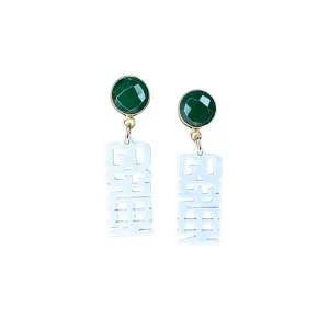 Michigan State Mini White GO GREEN GO WHITE Earrings-Brianna Cannon Sale
