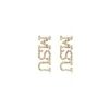 Michigan State MSU Pavé Rhinestone Stud Earrings-Brianna Cannon Online