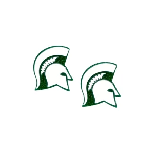Michigan State White Logo Stud Earrings-Brianna Cannon Sale