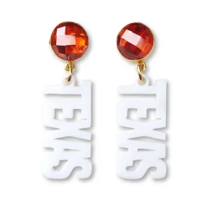 Mini Texas Proud White Acrylic "TEXAS" with Mandarin Garnet Gemstones-Brianna Cannon Online