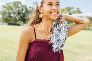 Mississippi State Gold Logo Earring with BC Logo-Brianna Cannon Hot